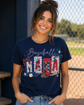 Preppy Baseball Mama – Patriotic Bow DTF Transfer