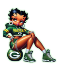 💚 Game Day Glam Cartoon Girl – Green & Gold DTF Transfer