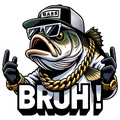 BRUH Bass – Funny Fishing DTF Transfer 🐟🔥