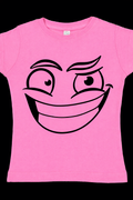 Playful Cartoon Smirk Face – Minimal Line Art DTF Transfer 😏