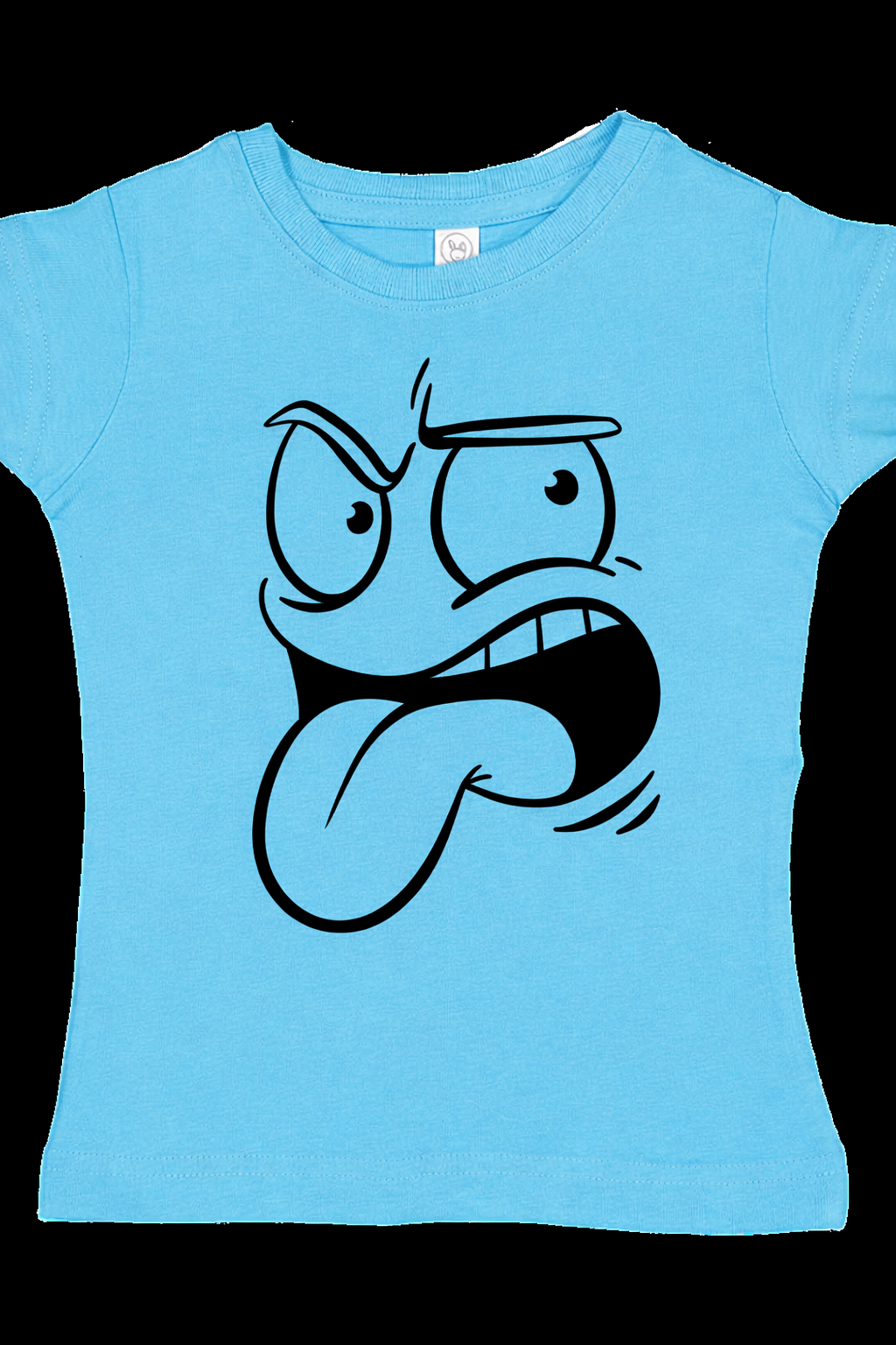 Crazy Goofy Cartoon Face – Bold Expression Line Art DTF Transfer 😜