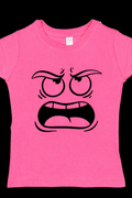 Grumpy Cartoon Face – Bold Attitude Line Art DTF Transfer 😤