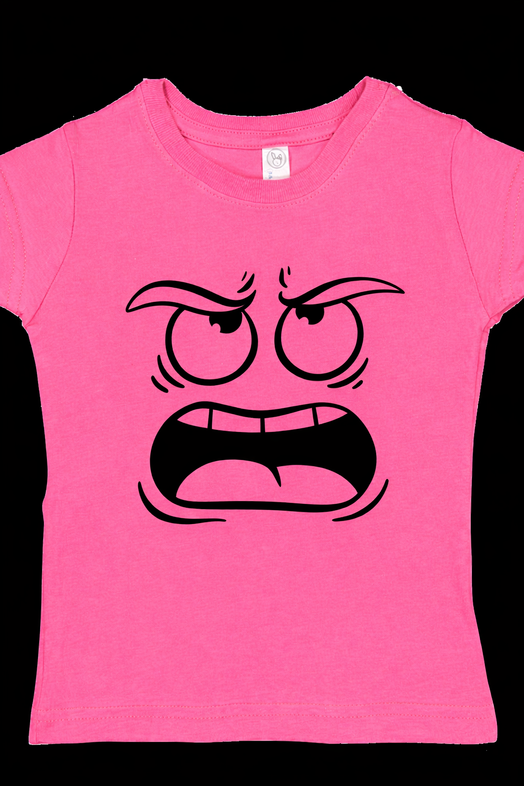 Grumpy Cartoon Face – Bold Attitude Line Art DTF Transfer 😤