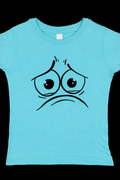 Sad Puppy Eyes Cartoon Face – Emotional Line Art DTF Transfer 🥺