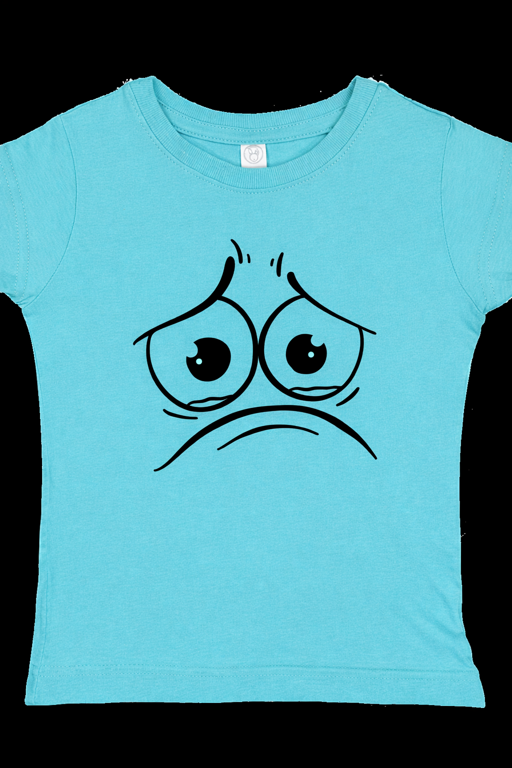 Sad Puppy Eyes Cartoon Face – Emotional Line Art DTF Transfer 🥺