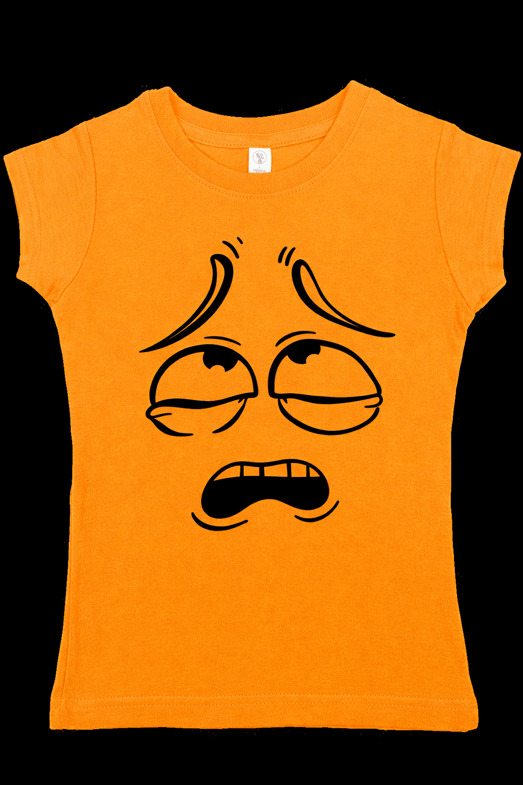 Sleepy Unimpressed Cartoon Face – Moody Line Art DTF Transfer 😑