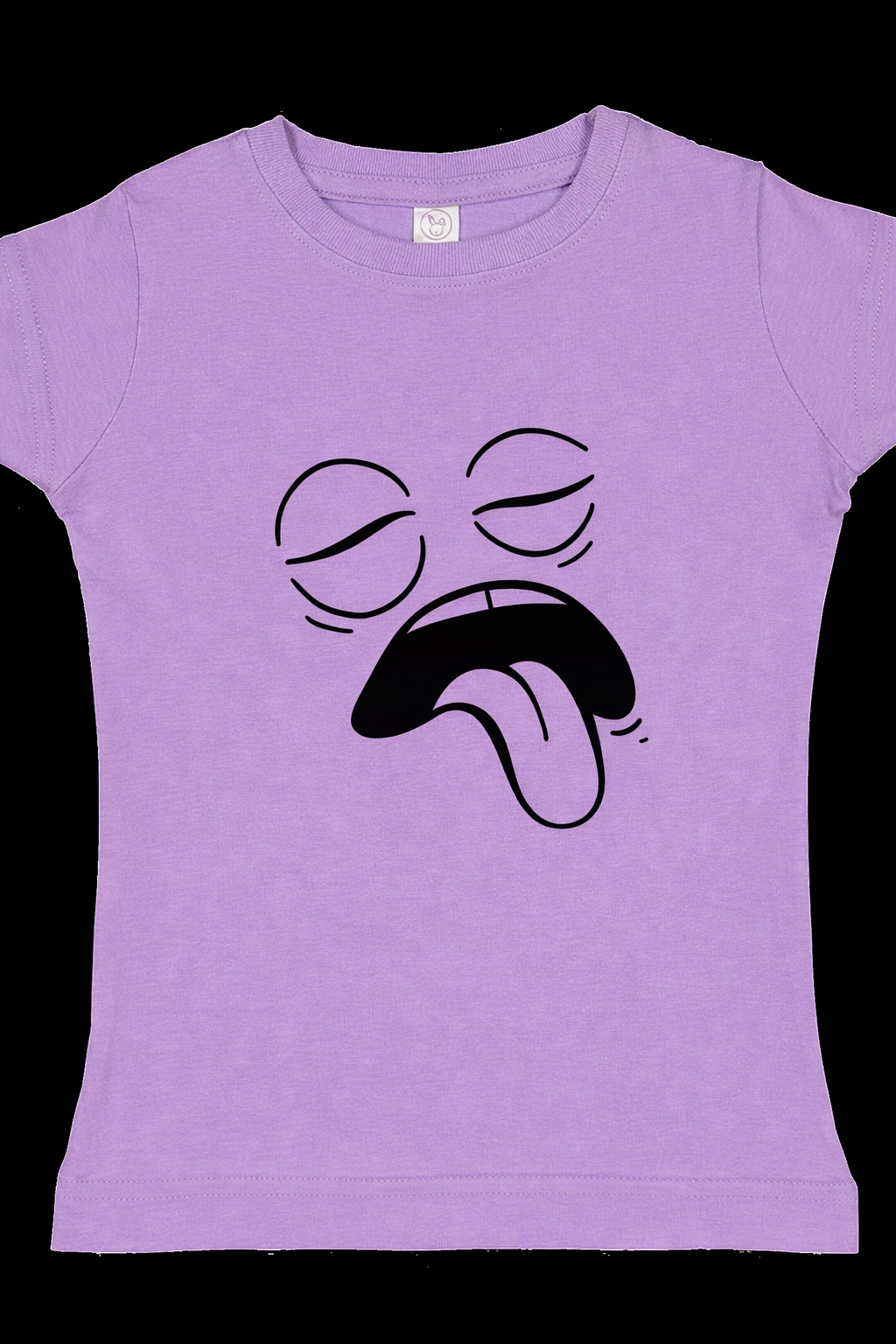 Blah Mood Cartoon Face – Eyes Closed Tongue Out DTF Transfer 😝
