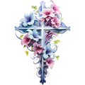 Floral Cross DTF Transfer – Faith-Inspired Design
