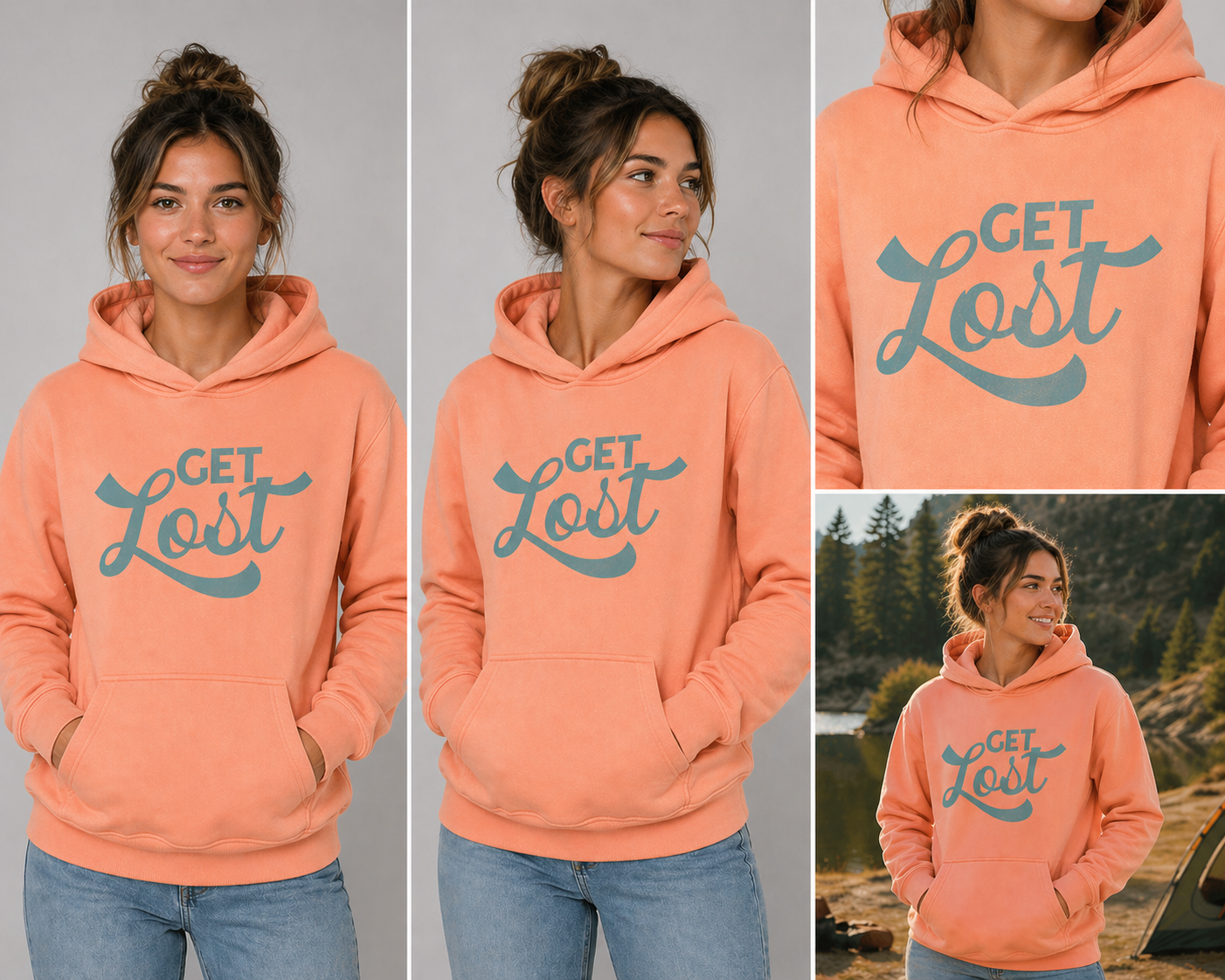 Get Lost – DTF Transfer | Minimal Camping Graphic | Adventure Saying Design