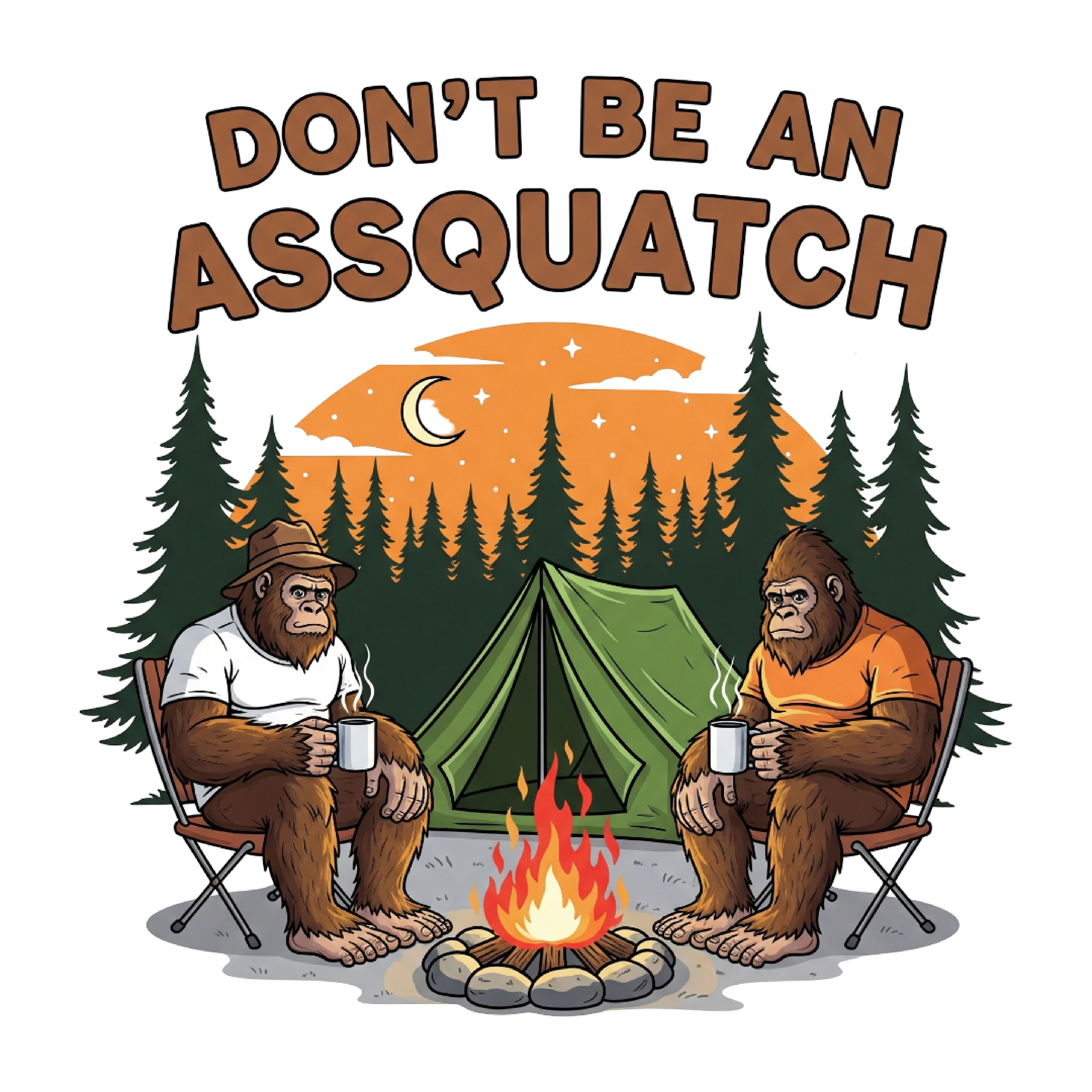 Don’t Be an Assquatch – Funny Camping T-Shirt Design 🌲🔥