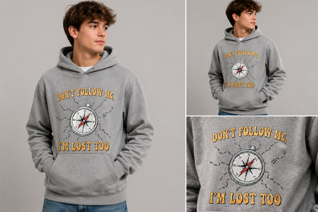 Don’t Follow Me, I’m Lost Too – Funny Camping Compass Design 🧭😂