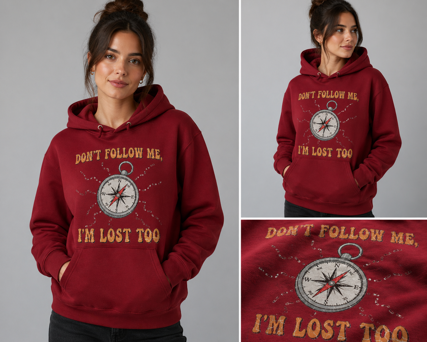 Don’t Follow Me, I’m Lost Too – Funny Camping Compass Design 🧭😂