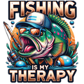 Fishing Is My Therapy – Premium DTF Transfer 🎣🧢