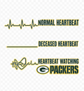 💚💛 Heartbeat Watching Green Bay – DTF Transfer