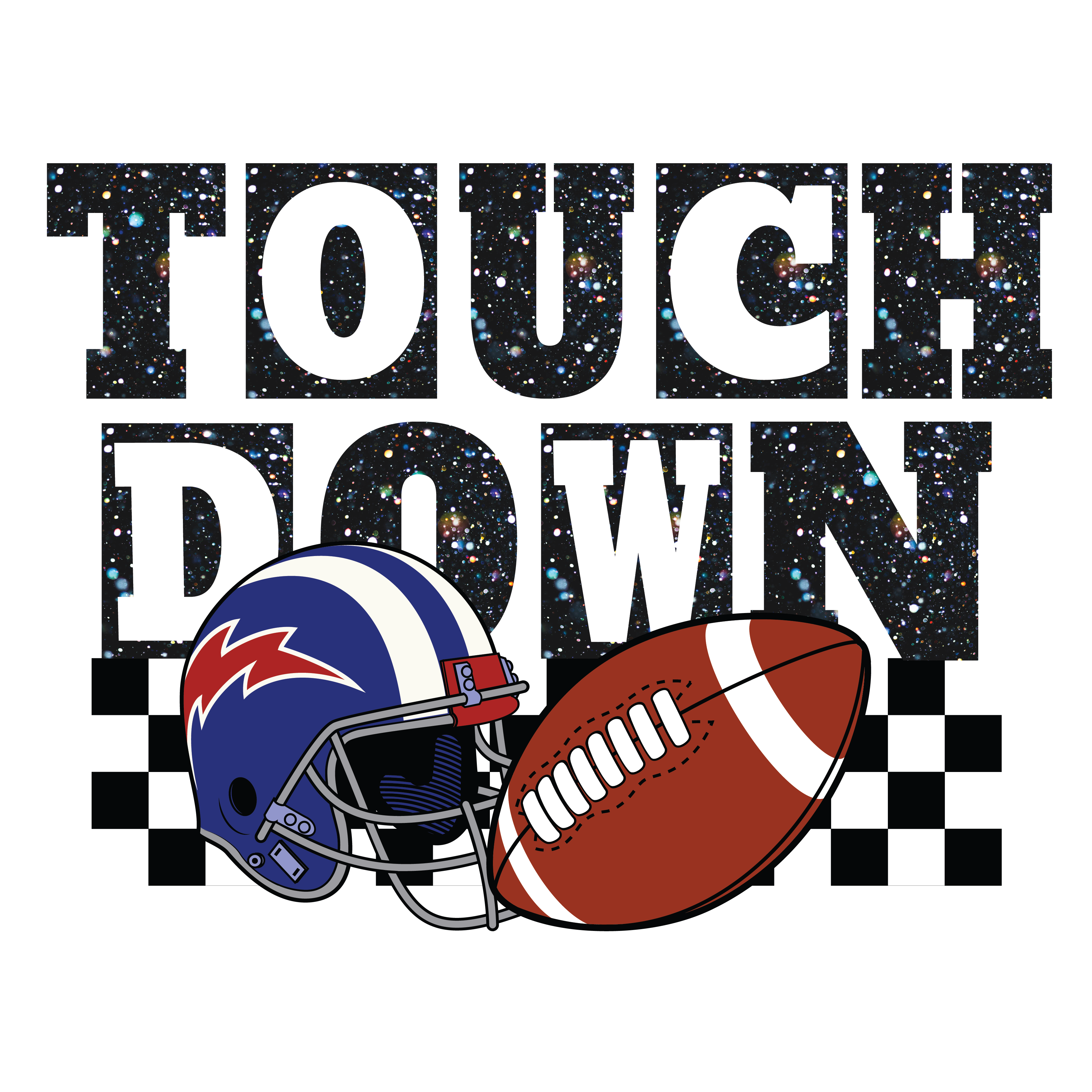✨ Glitter Touchdown – Football DTF Transfer
