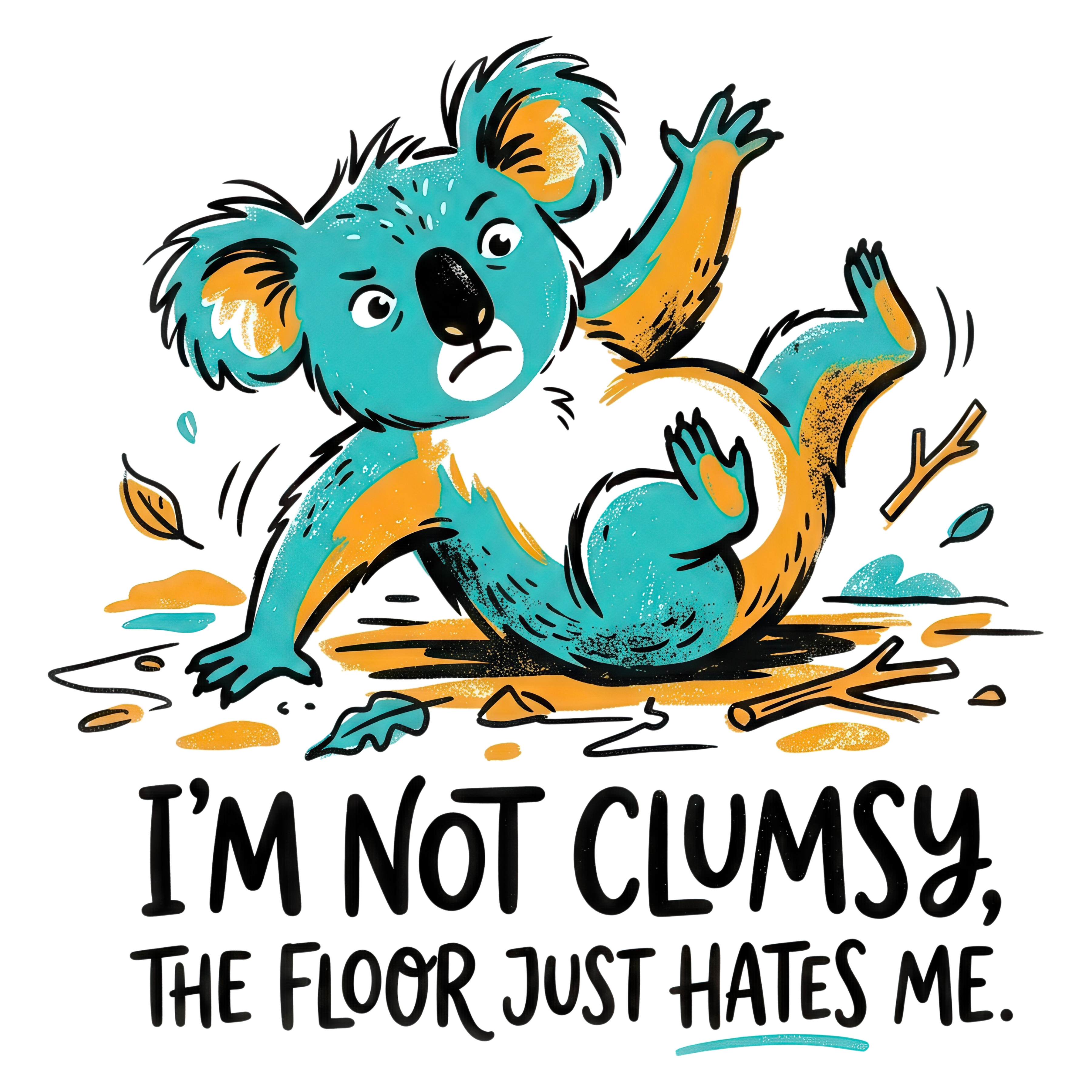 🐨😂 “I’m Not Clumsy…” Koala – Funny DTF Transfer