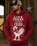 🔥 Live Today Like You’re Getting Fried Tomorrow – Rustic Rooster DTF Transfer