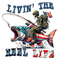 Livin’ The Reel Life – Patriotic Fishing DTF Transfer🎣