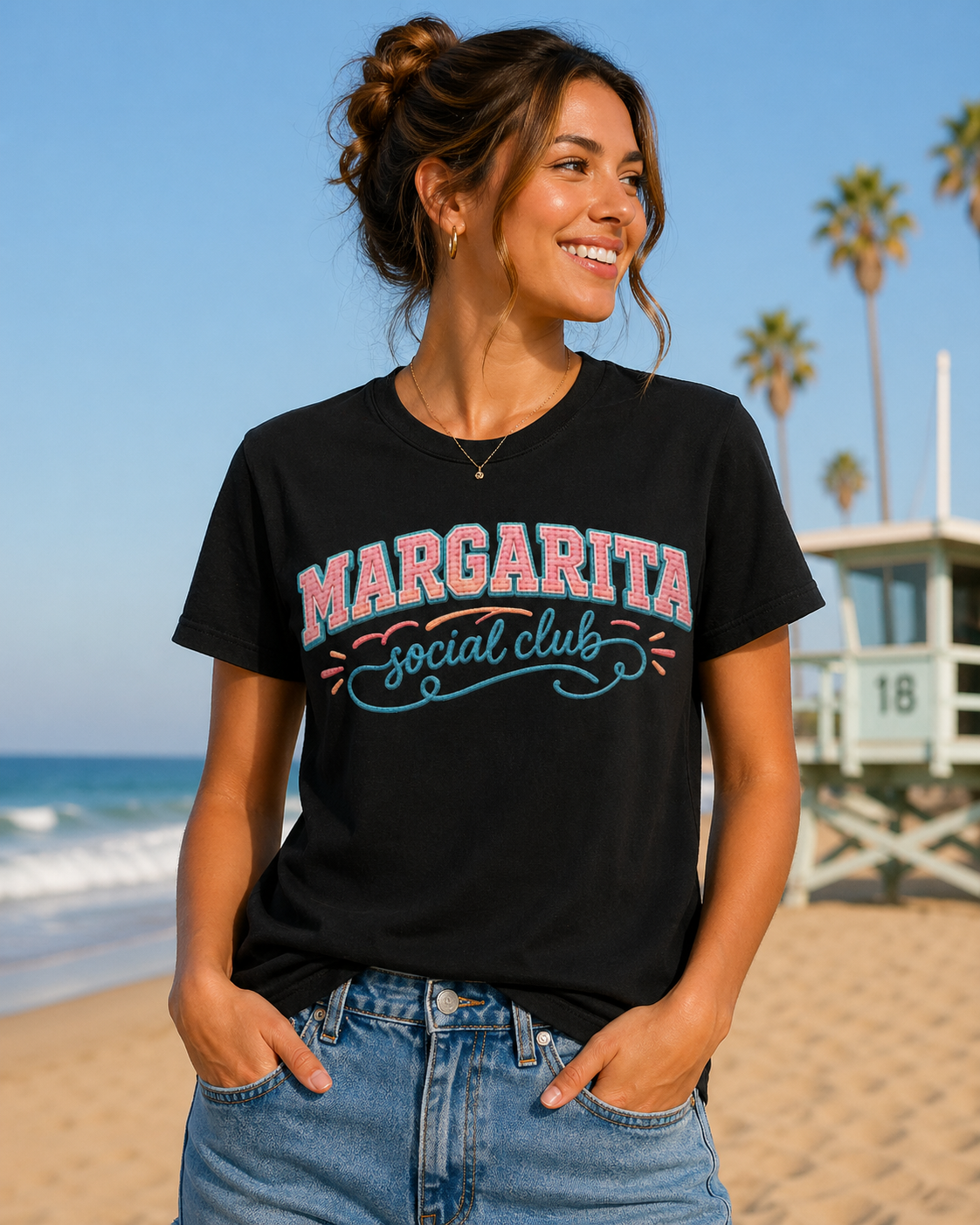 Margarita Social Club – Faux Knit DTF Transfer | Summer Party Vibes