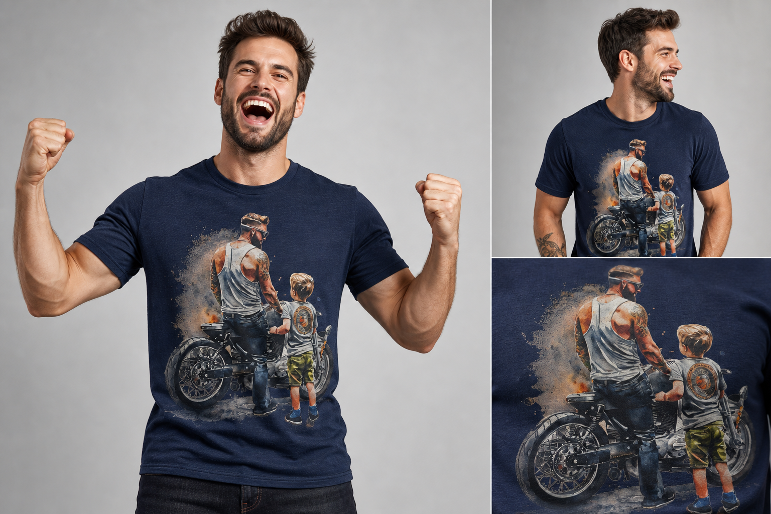 Motorcycle Dad & Son – Bond Built on the Road DTF Transfer 🏍️👨‍👦