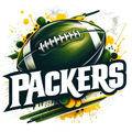 🏈💚 Packers Football Splash – Green & Gold DTF Transfer