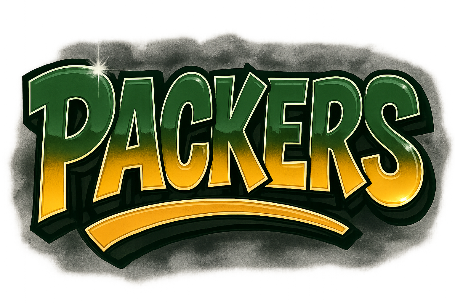 💚💛 Packers Bubble Text – Green & Gold DTF Transfer