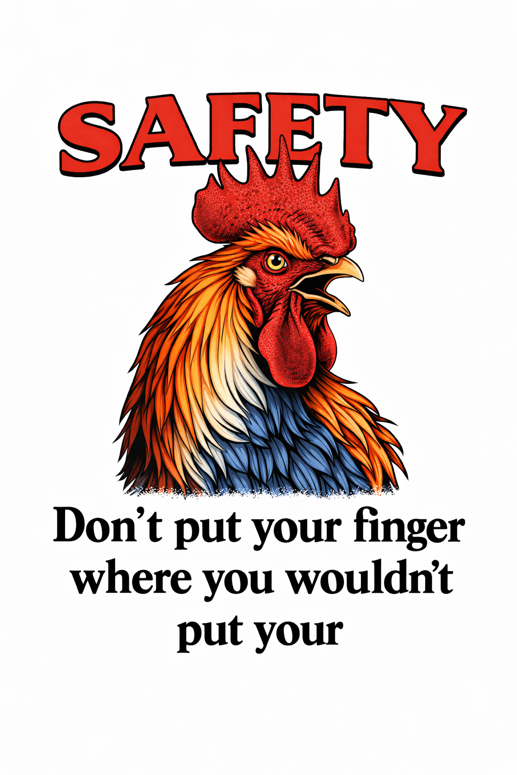 🐔🚨 Safety First Rooster – Funny Work Humor DTF Transfer