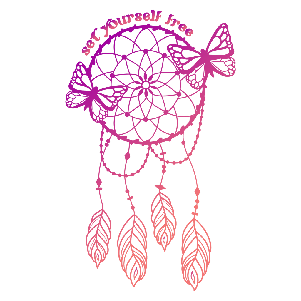 Set Yourself Free Dreamcatcher Butterfly – Boho DTF Transfer 🦋✨