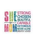 💖🌈 She Is Mom DTF Transfer – Colorful Empowerment Design