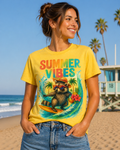 Summer Vibes Raccoon – Surfing DTF Transfer | Tropical Beach Animal Design