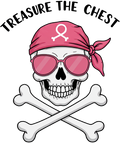 Treasure the Chest – Pink Skull & Crossbones Breast Cancer Awareness DTF Transfer 💀🎀
