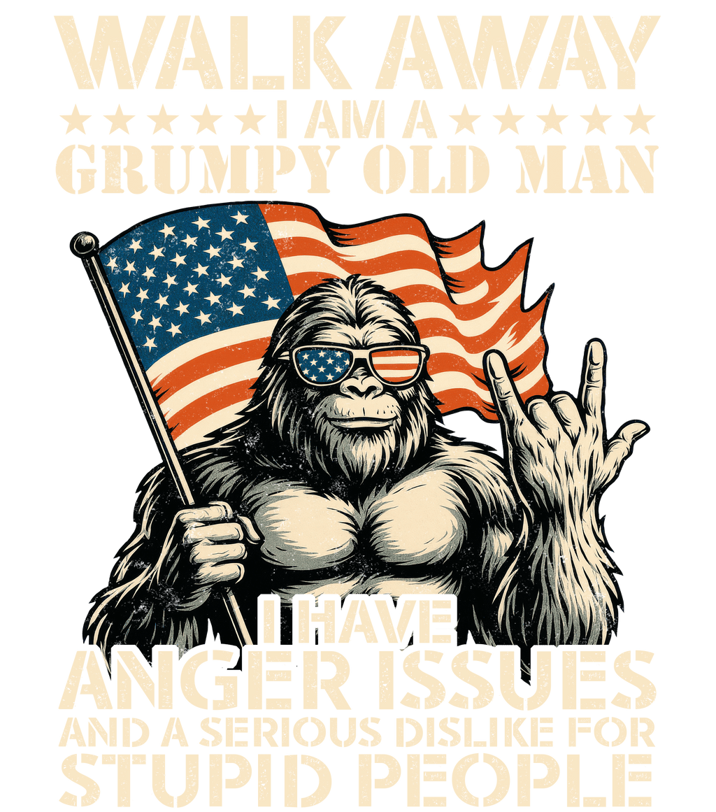 🦍 Walk Away – Grumpy Old Man DTF Transfer