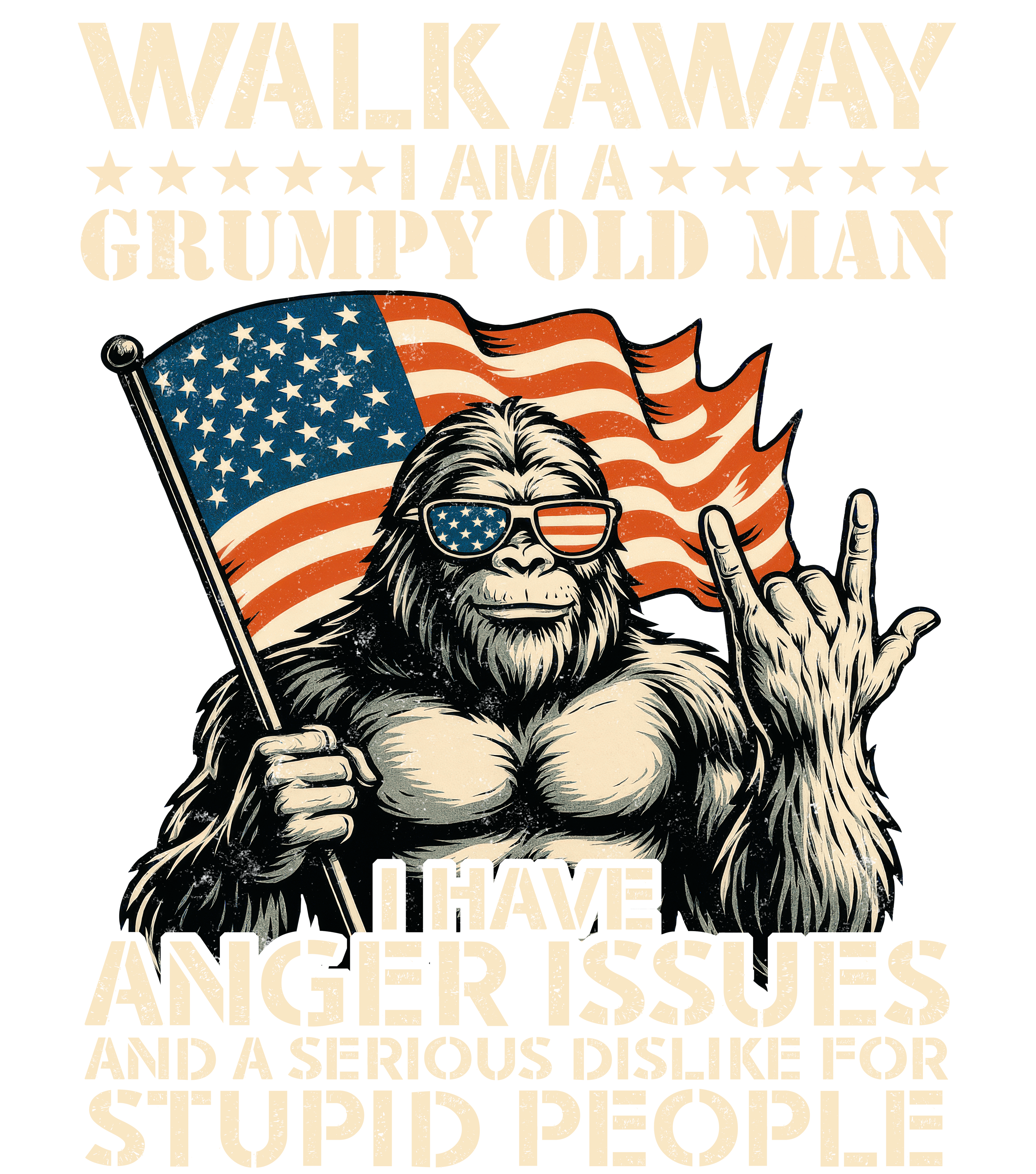 🦍 Walk Away – Grumpy Old Man DTF Transfer