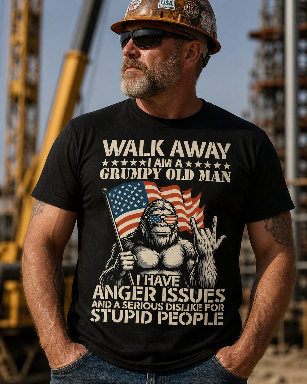 🦍 Walk Away – Grumpy Old Man DTF Transfer