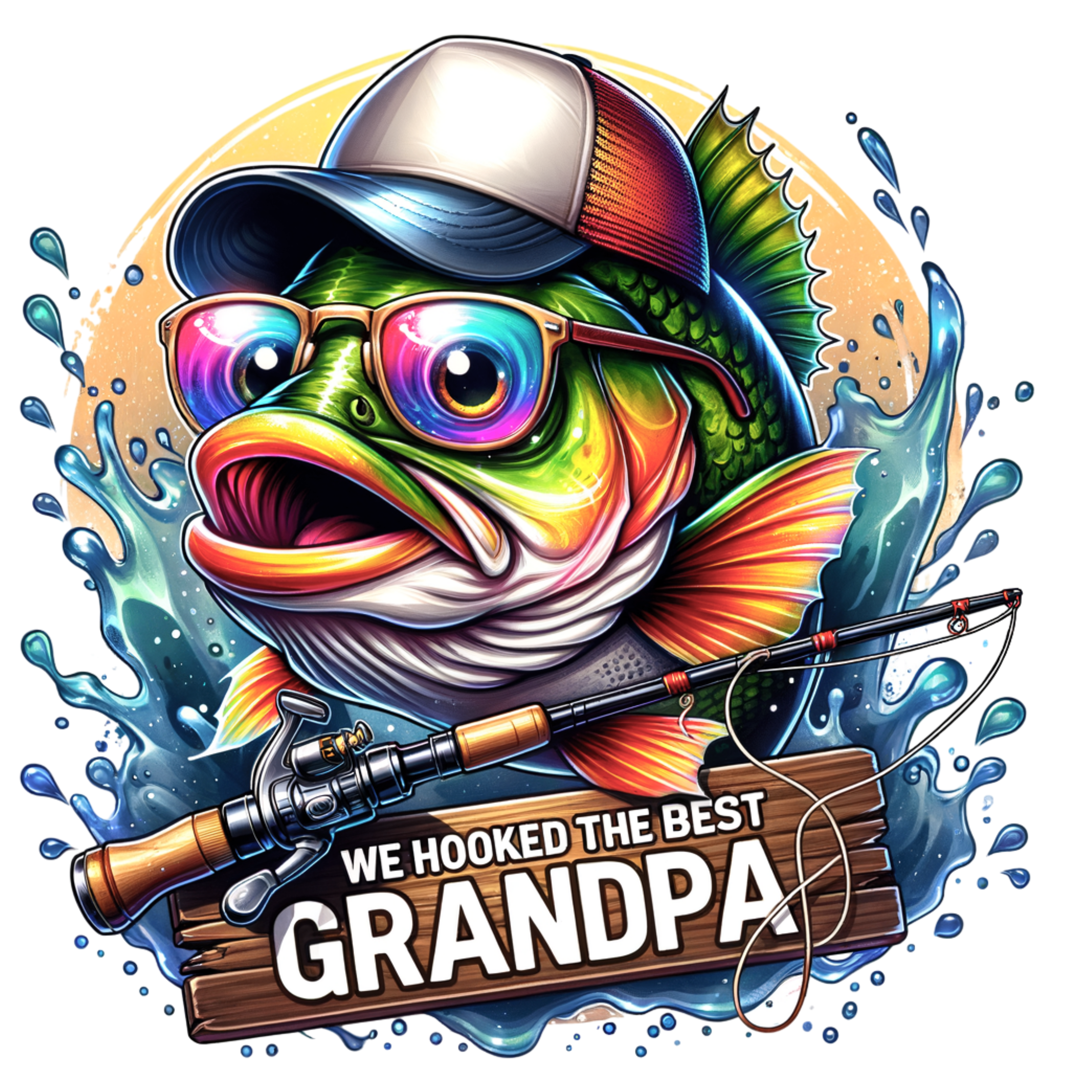 We Hooked The Best Grandpa – Fishing DTF Transfer 🎣👴