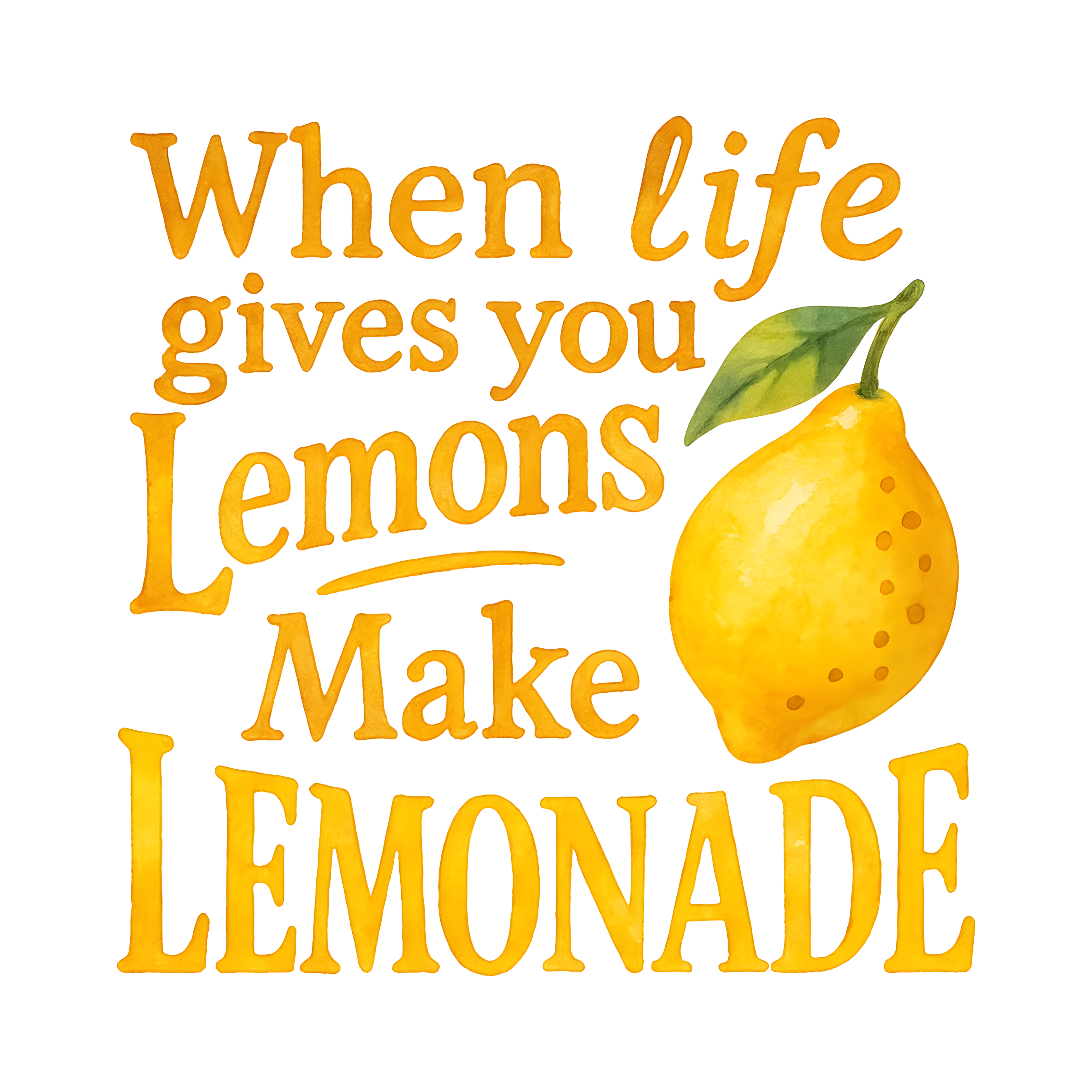 🍋✨ When Life Gives You Lemons Make Lemonade DTF Transfer – Inspirational Citrus Design