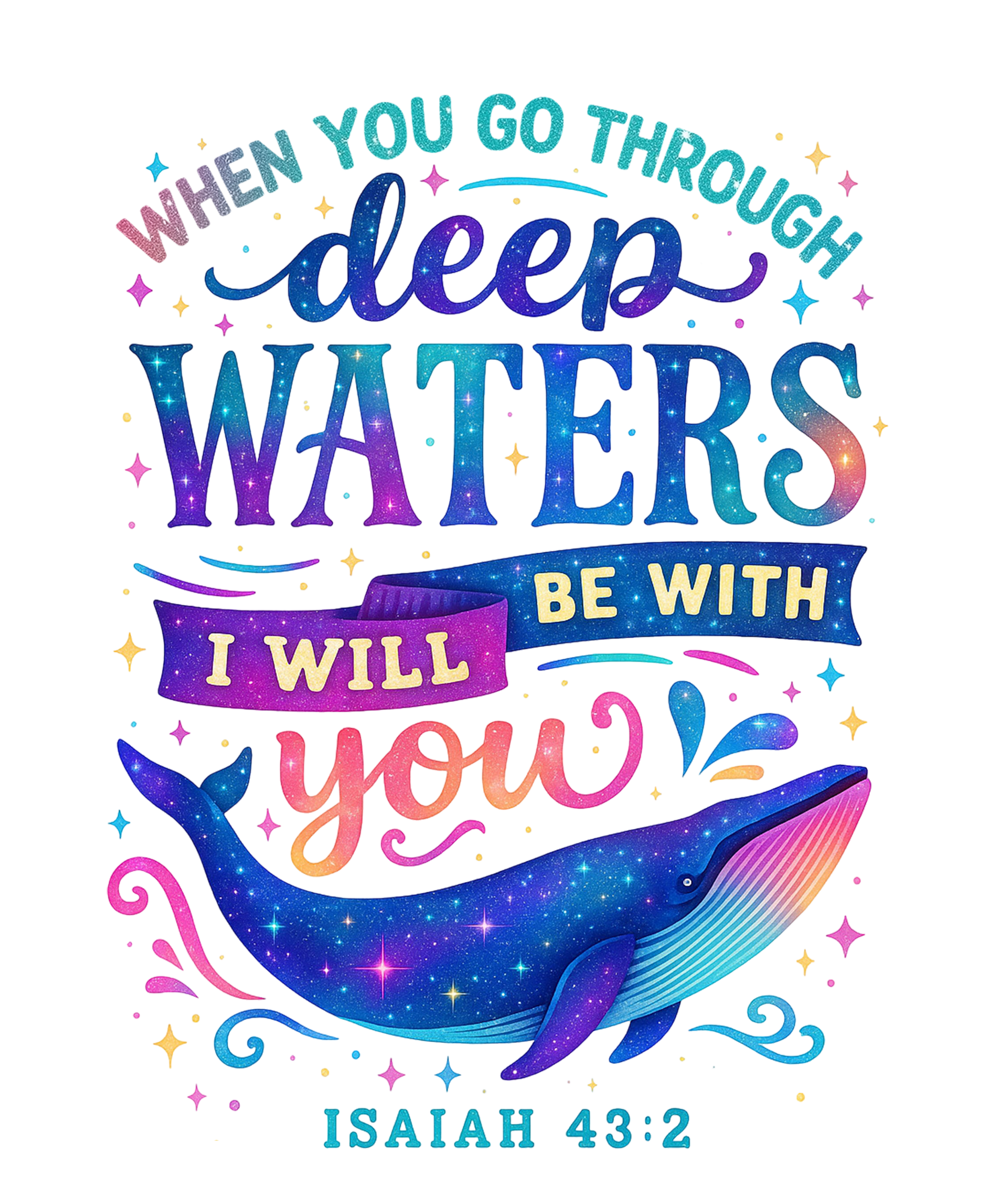 When You Go Through Deep Waters – Isaiah 43:2 DTF Transfer
