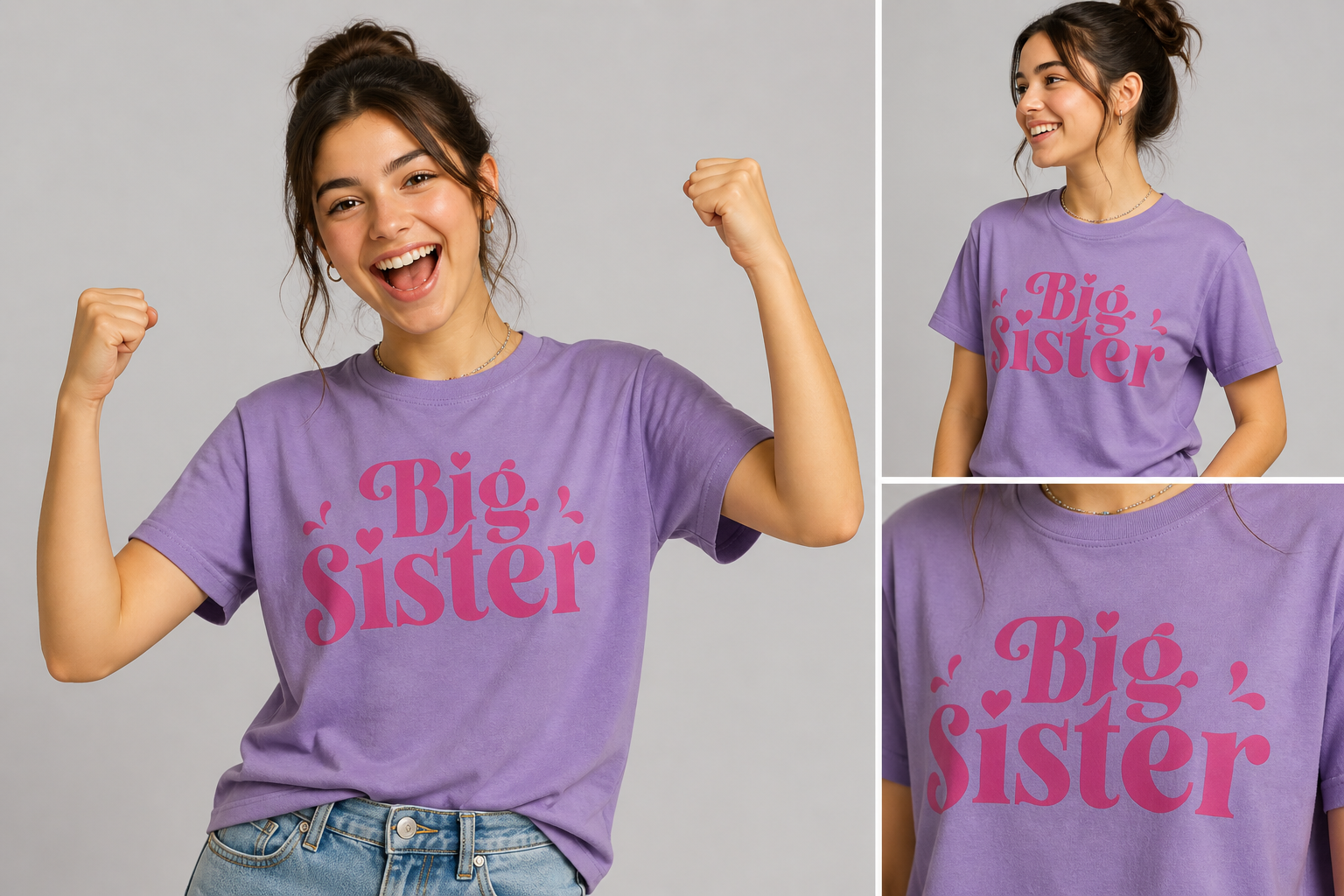 Big Sister – Cute Pink Typography DTF Transfer 💖