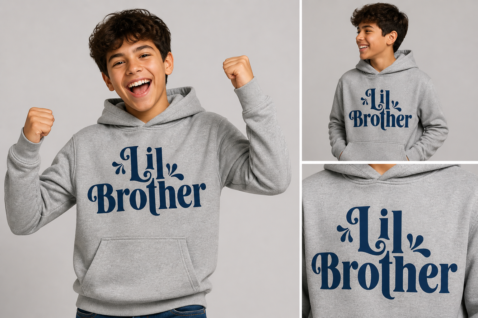 Lil Brother – Blue Typography DTF Transfer 💙