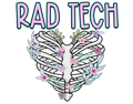 🩻🌸 Rad Tech Floral Chest DTF Transfer – Radiology Pride Design