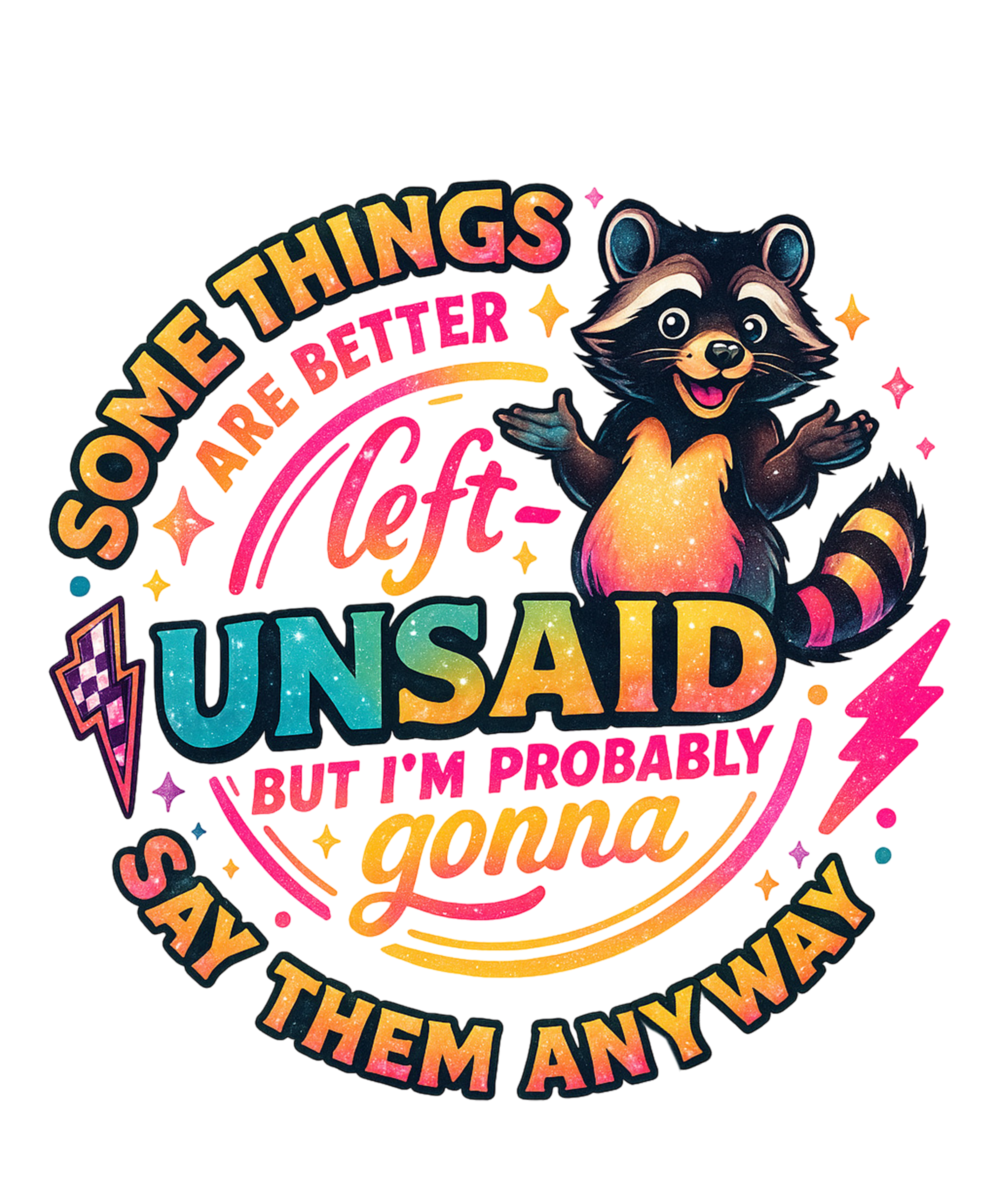 🦝💬 “Some Things Are Better Left Unsaid…” – Funny Raccoon DTF Transfer