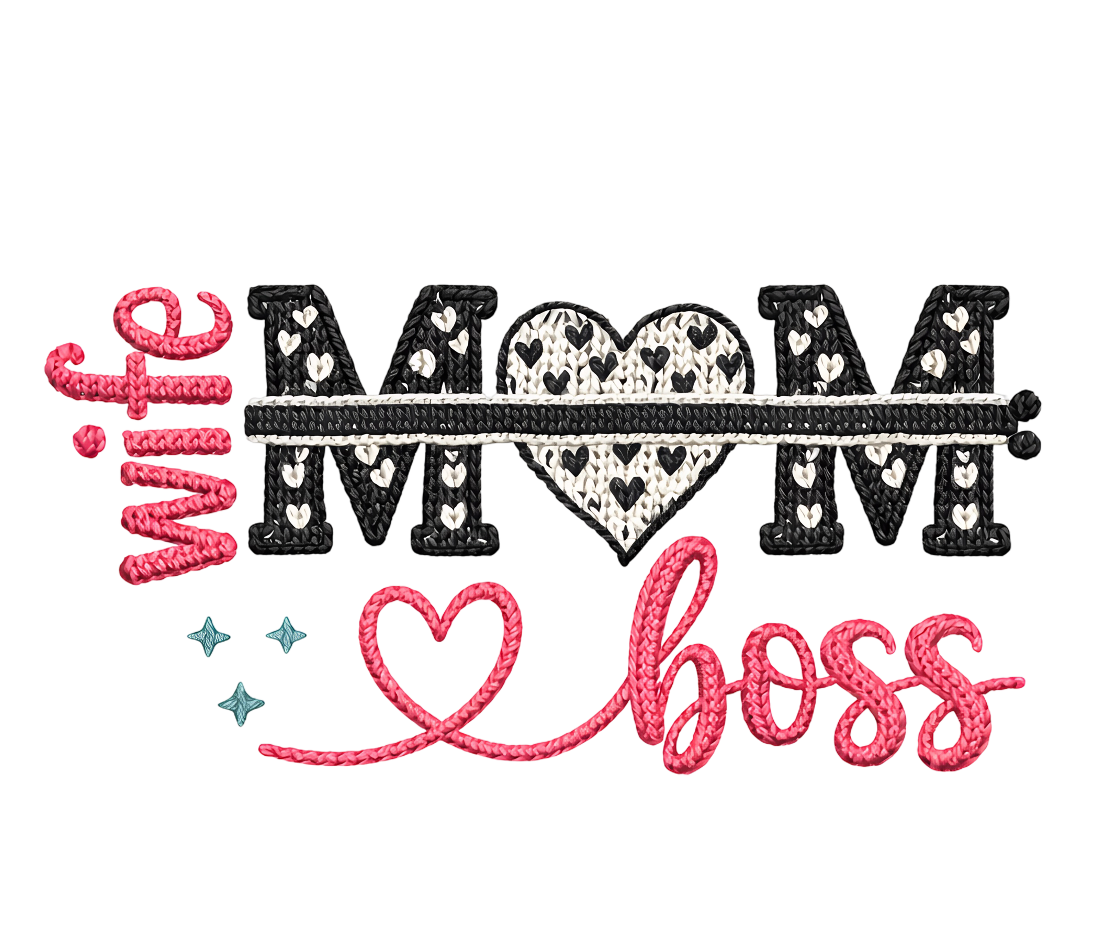 💖 Wife • Mom • Boss | Stylish DTF Transfer